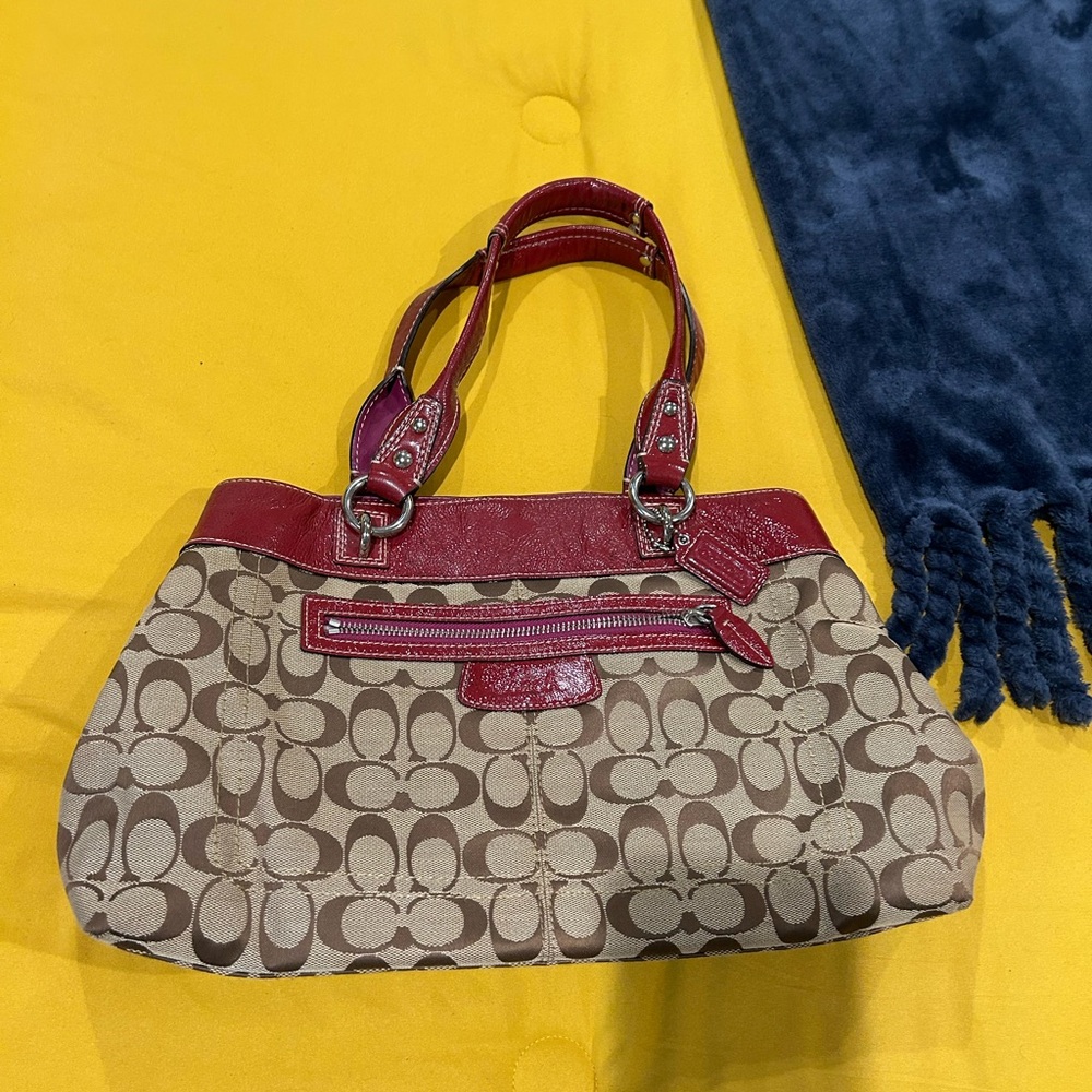 Signature Canvas Tote with Red Accents